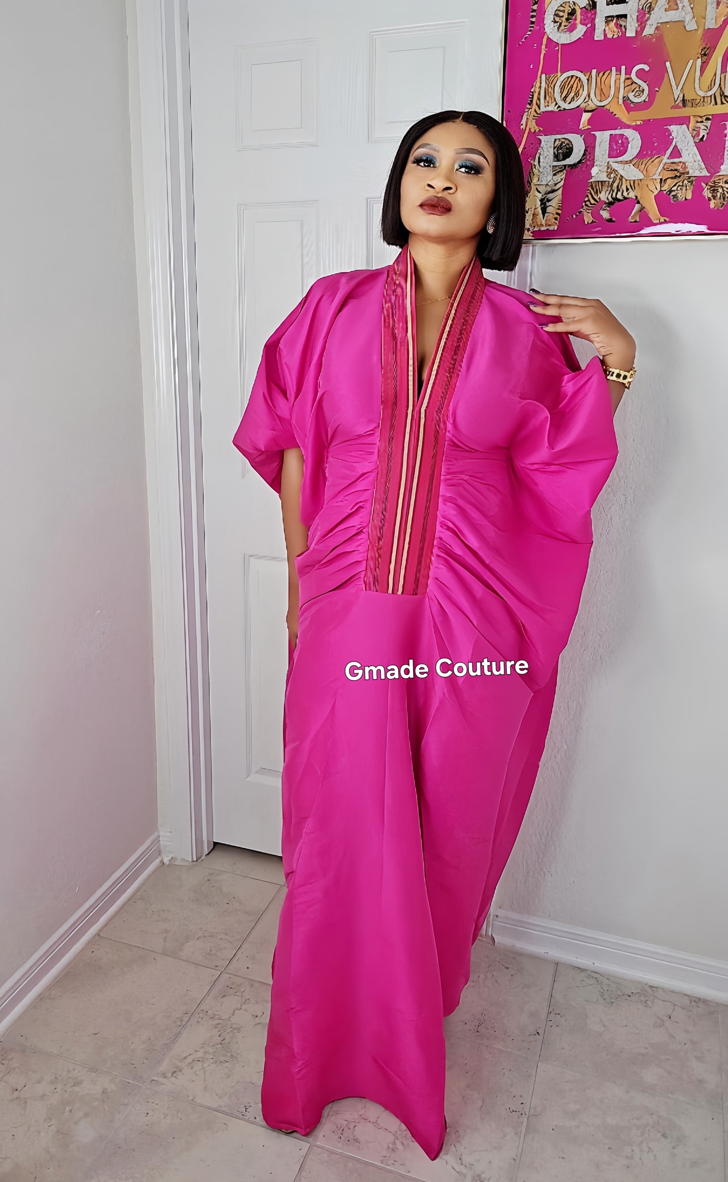 Zara Rich Aunty Bubu Dress With Aso-Oke Neckline