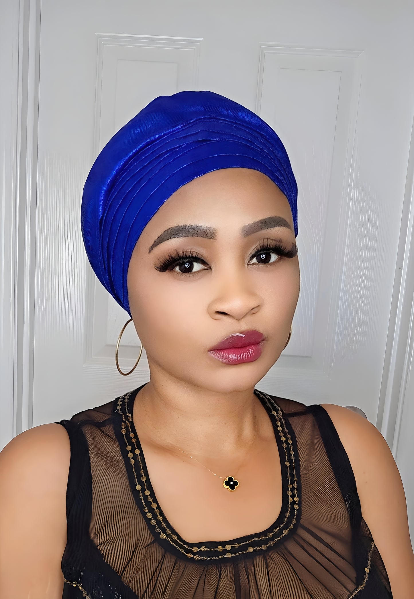 Rich Aunty Brocade Gele Cap Turban