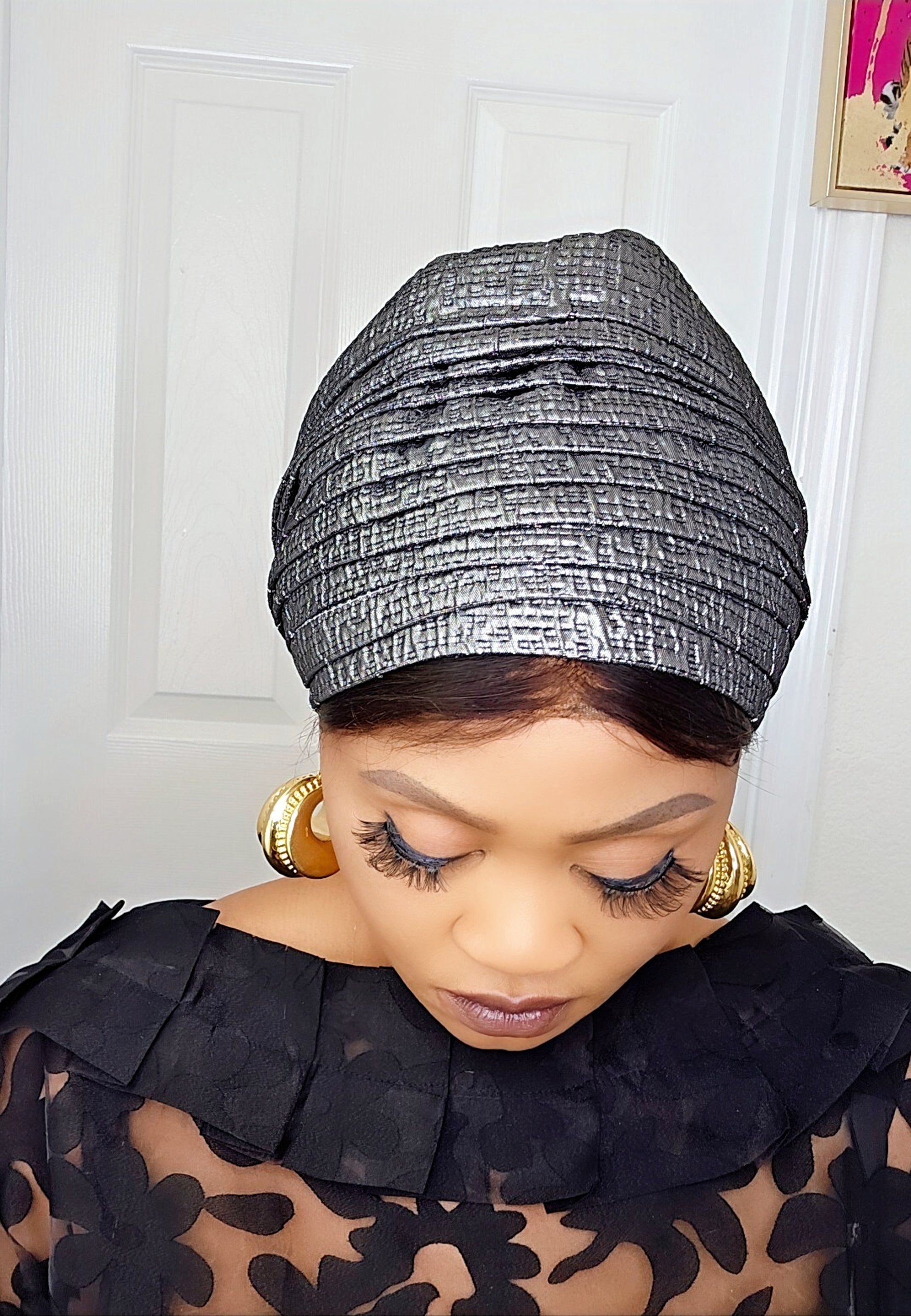 Rich Aunty Brocade Gele Cap Turban