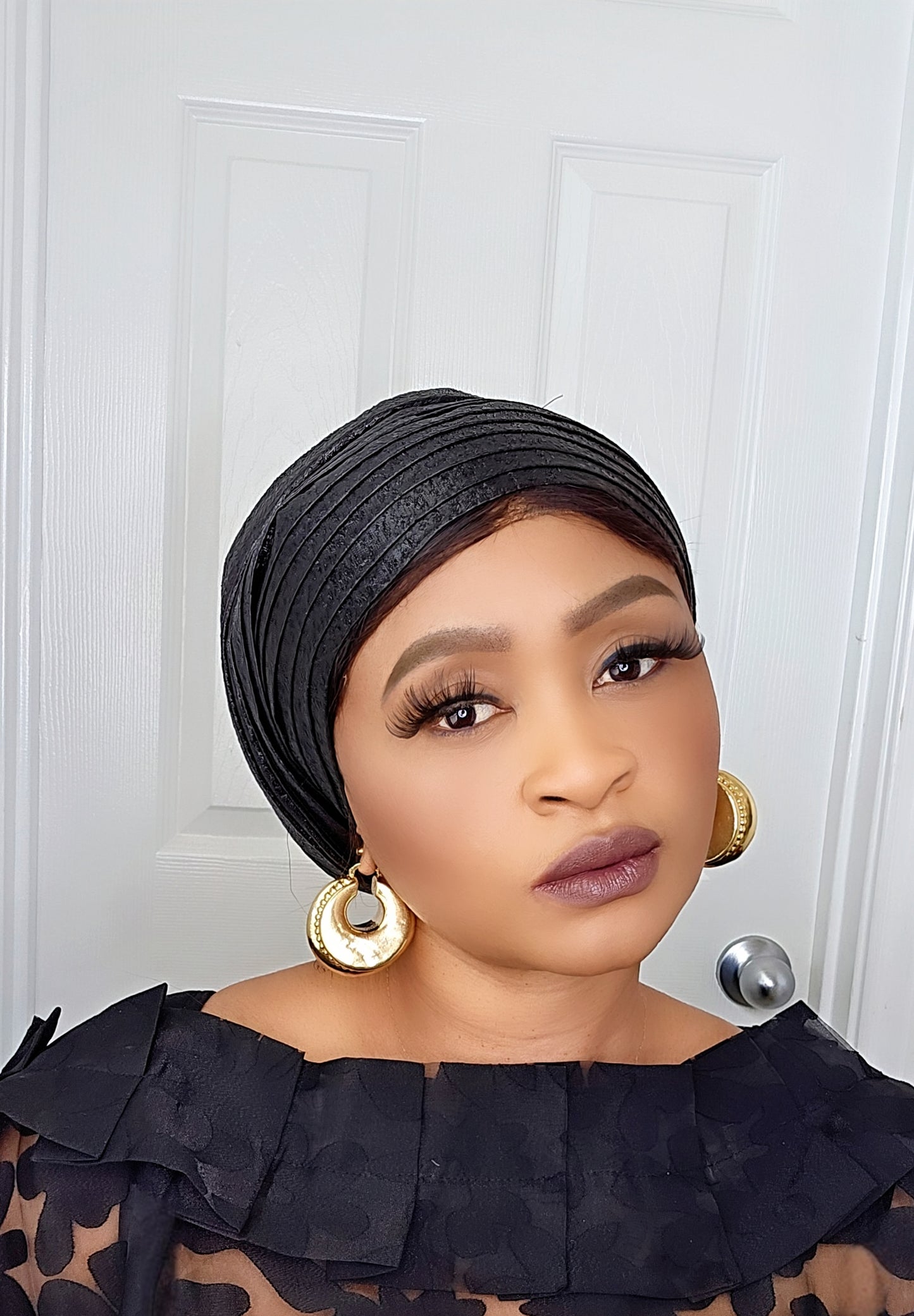 Rich Aunty Brocade Gele Cap Turban