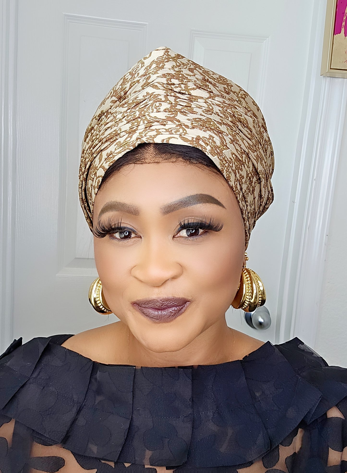 Rich Aunty Brocade Gele Cap Turban