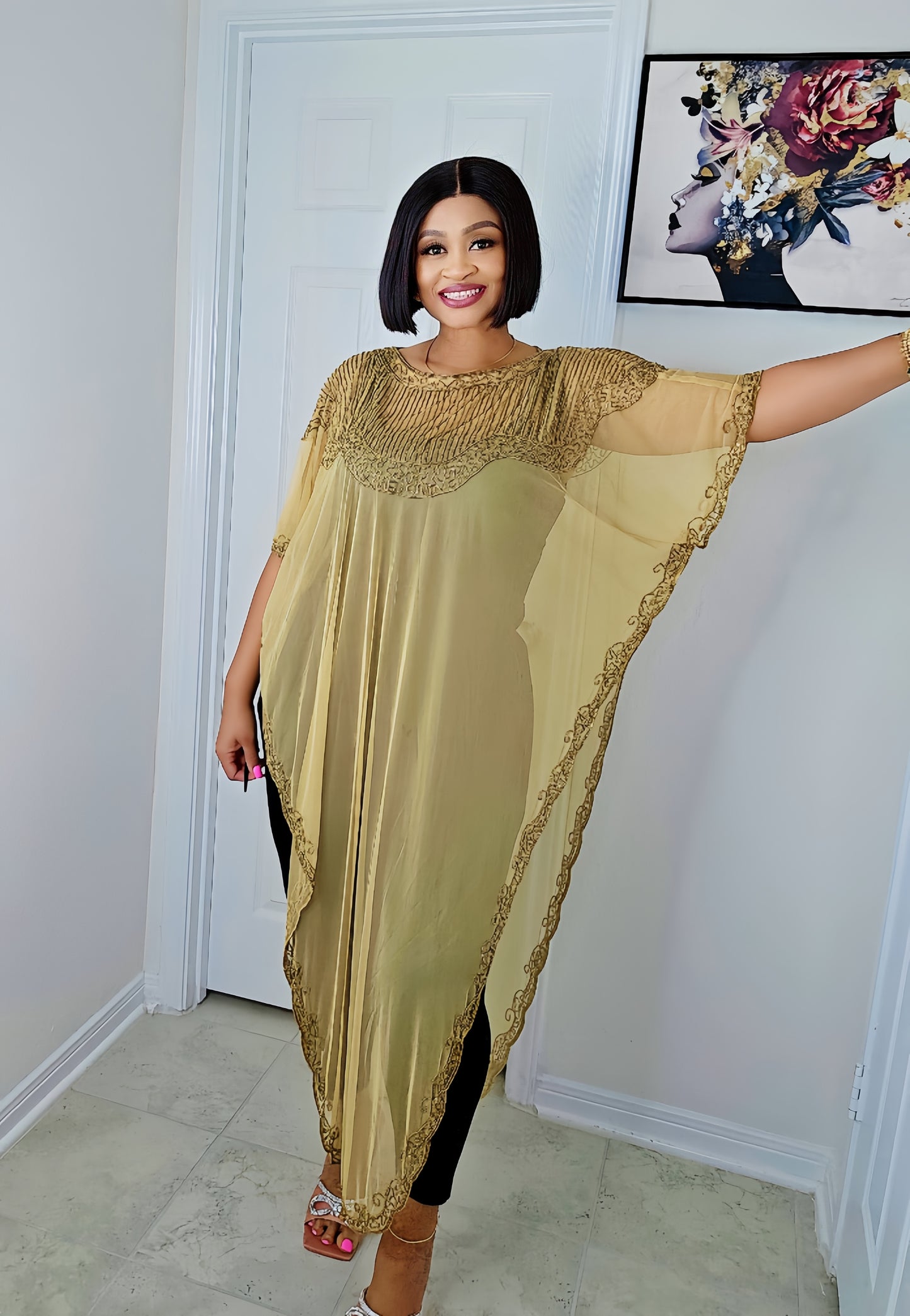 CAPE  KAFTAN WITH HOOD -BB