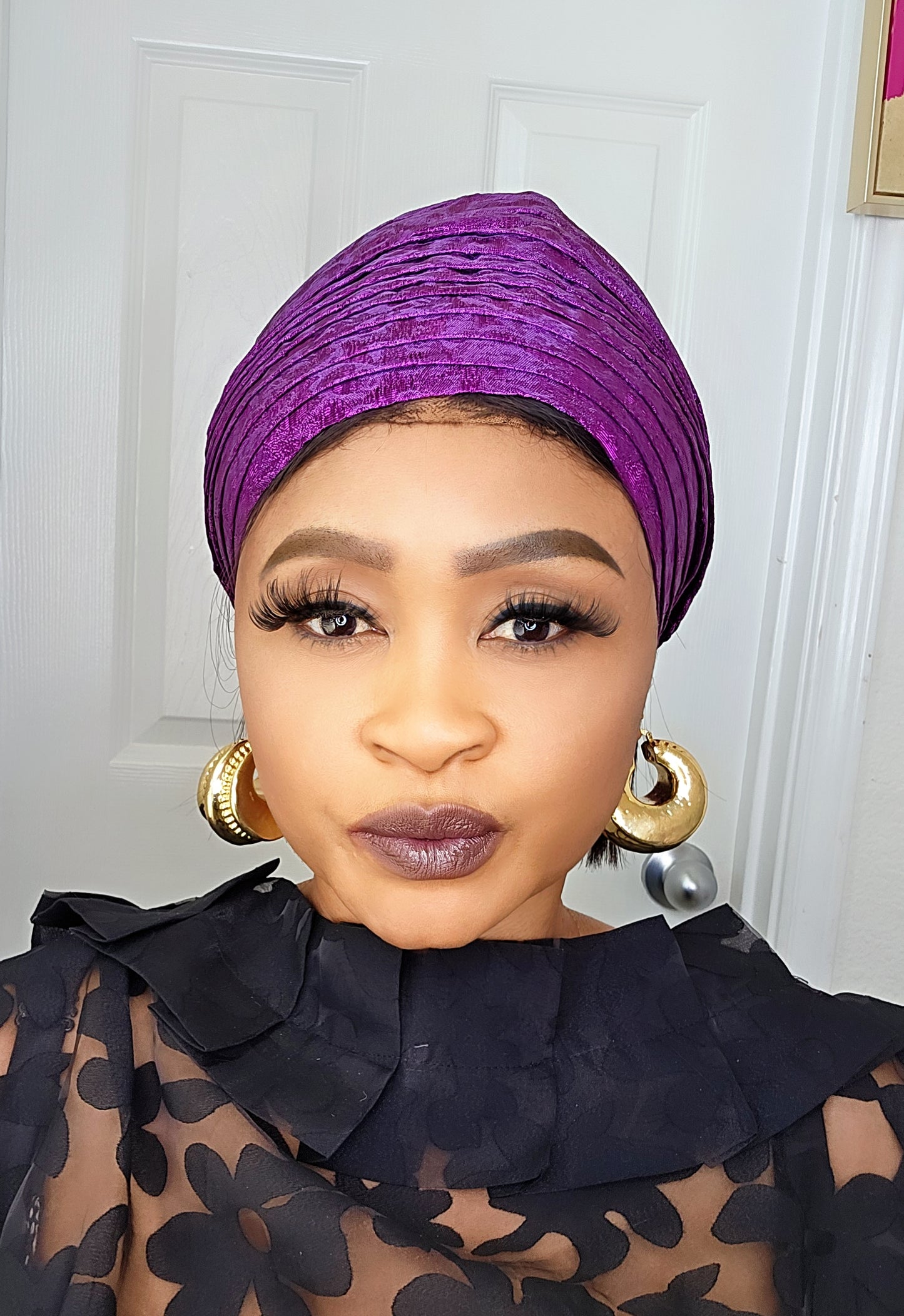 Rich Aunty Brocade Gele Cap Turban