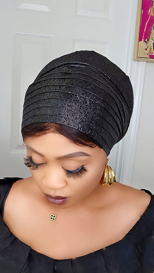 Rich Aunty Brocade Gele Cap Turban