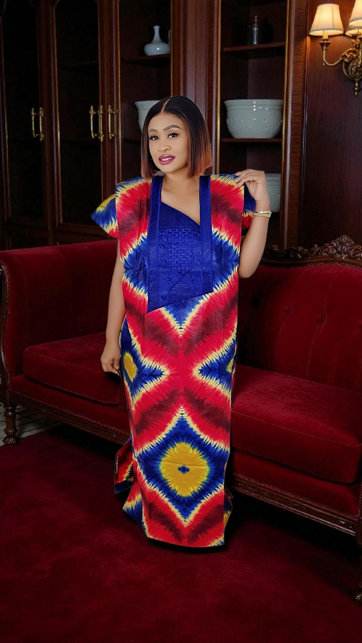 Phoenix Luxe Ankara Rich Aunty Bubu Dress