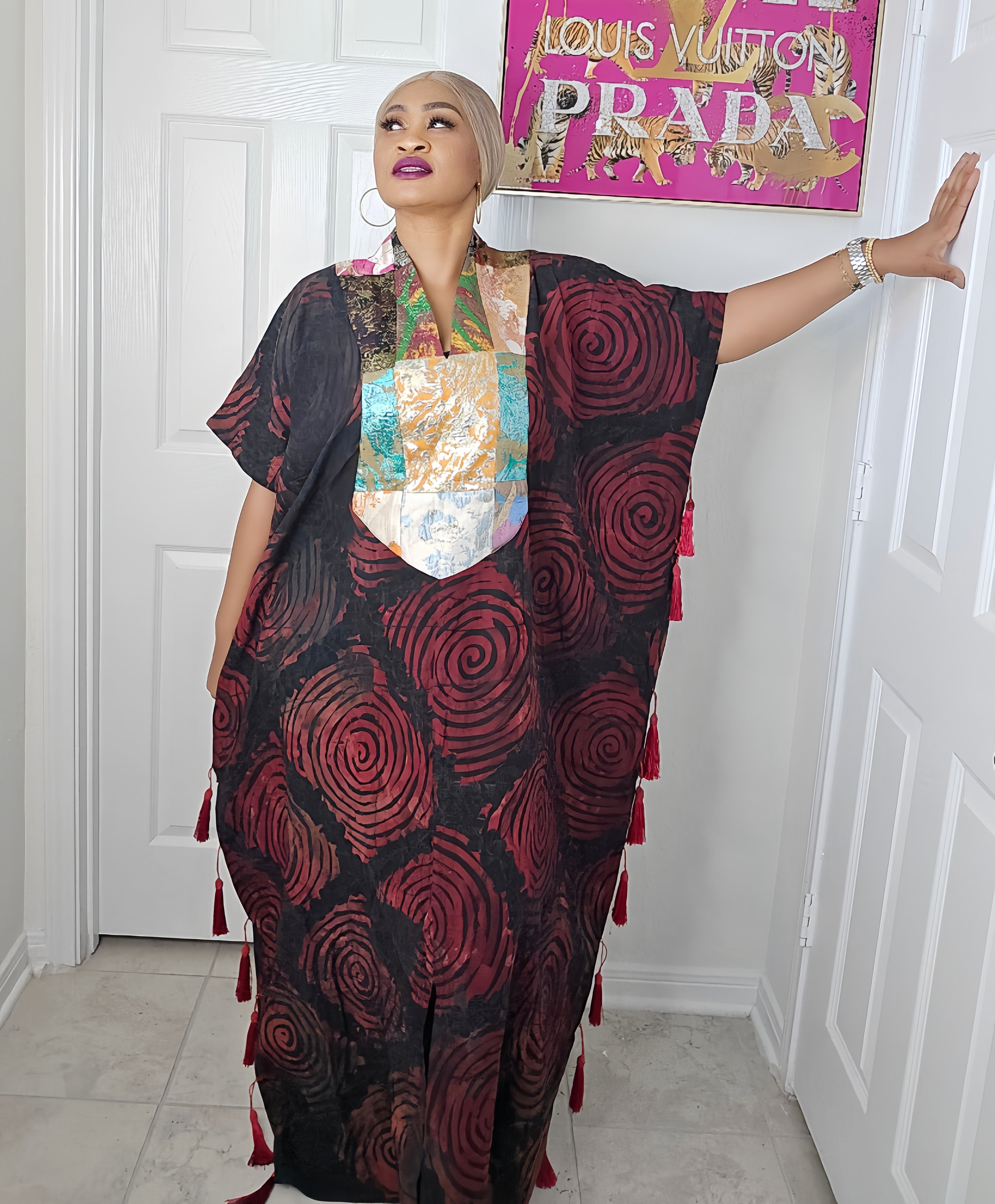 Luna Adire Chiffon Bubu Kaftan