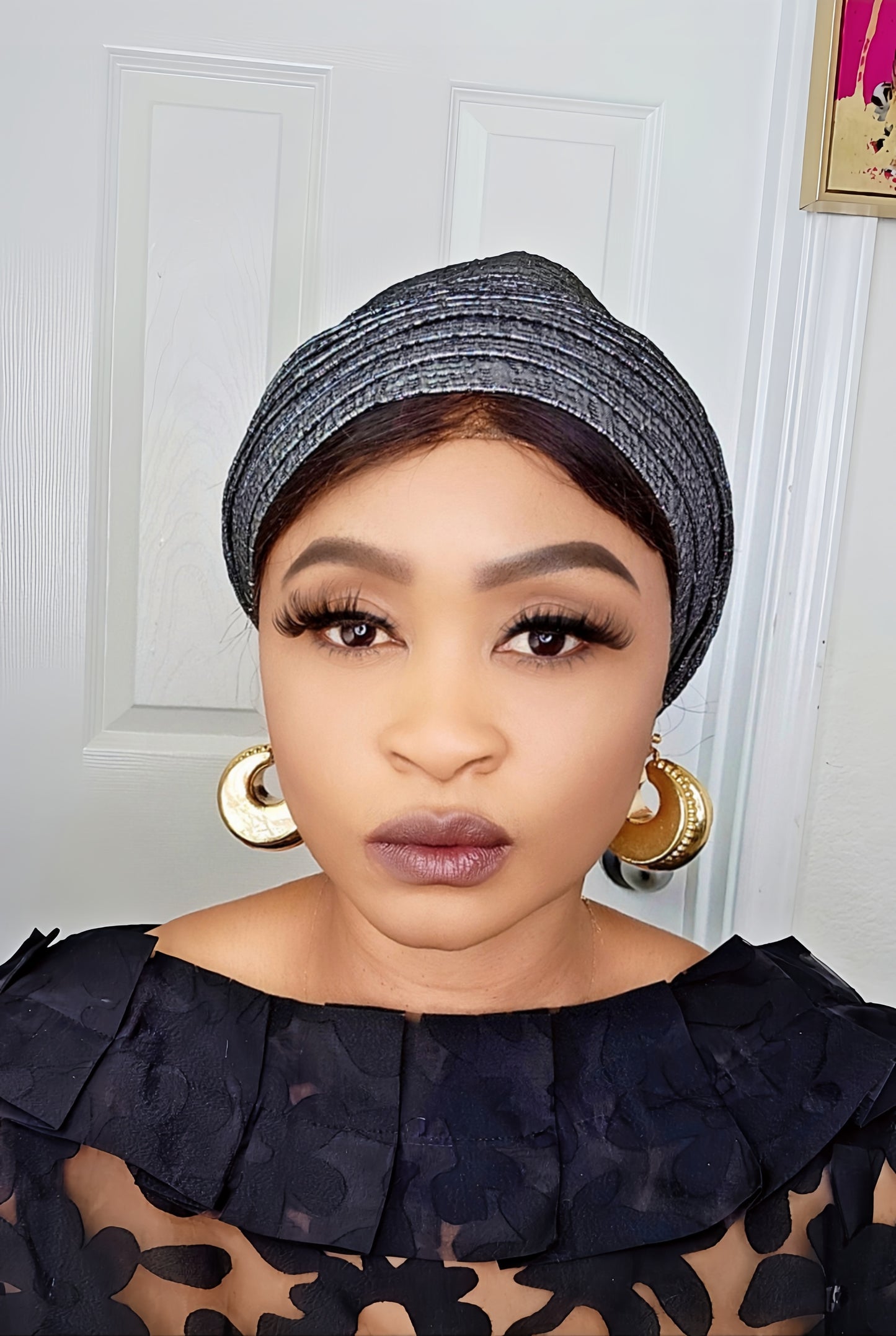 Rich Aunty Brocade Gele Cap Turban