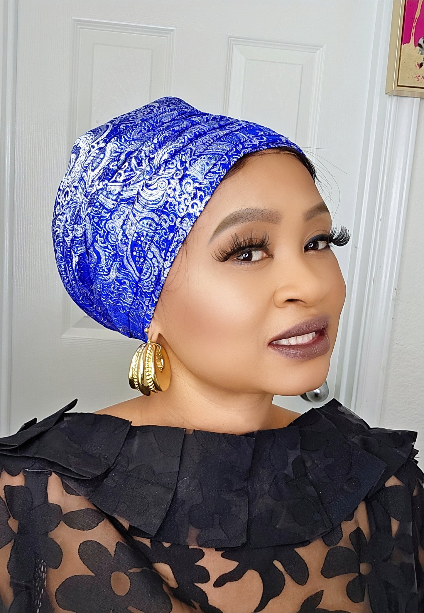 Rich Aunty Brocade Gele Cap Turban