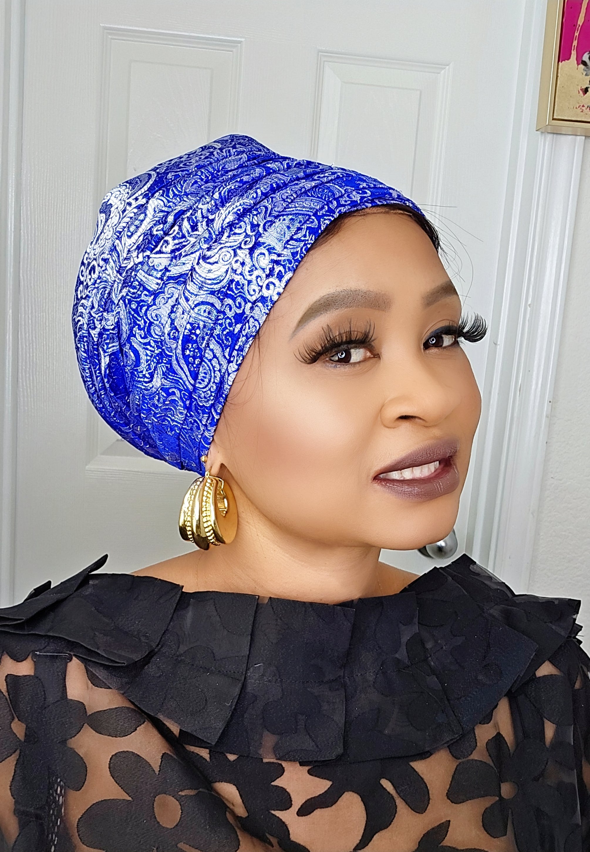 Rich Aunty Brocade Gele Cap Turban