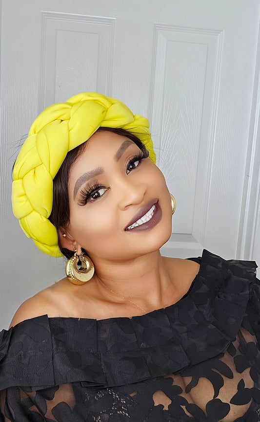 Gmade Braided Turban Twist Headband - Deep Yellow