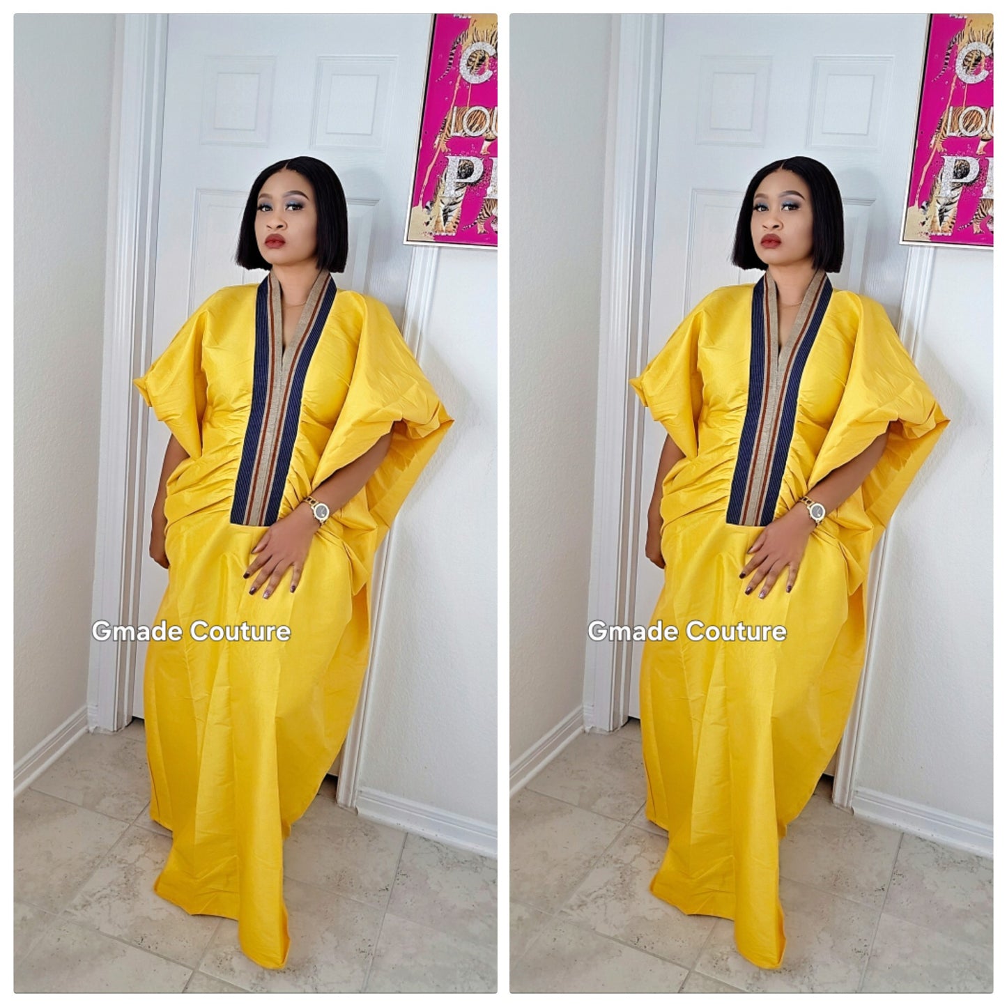 Zara Rich Aunty Bubu Dress With Aso-Oke Neckline