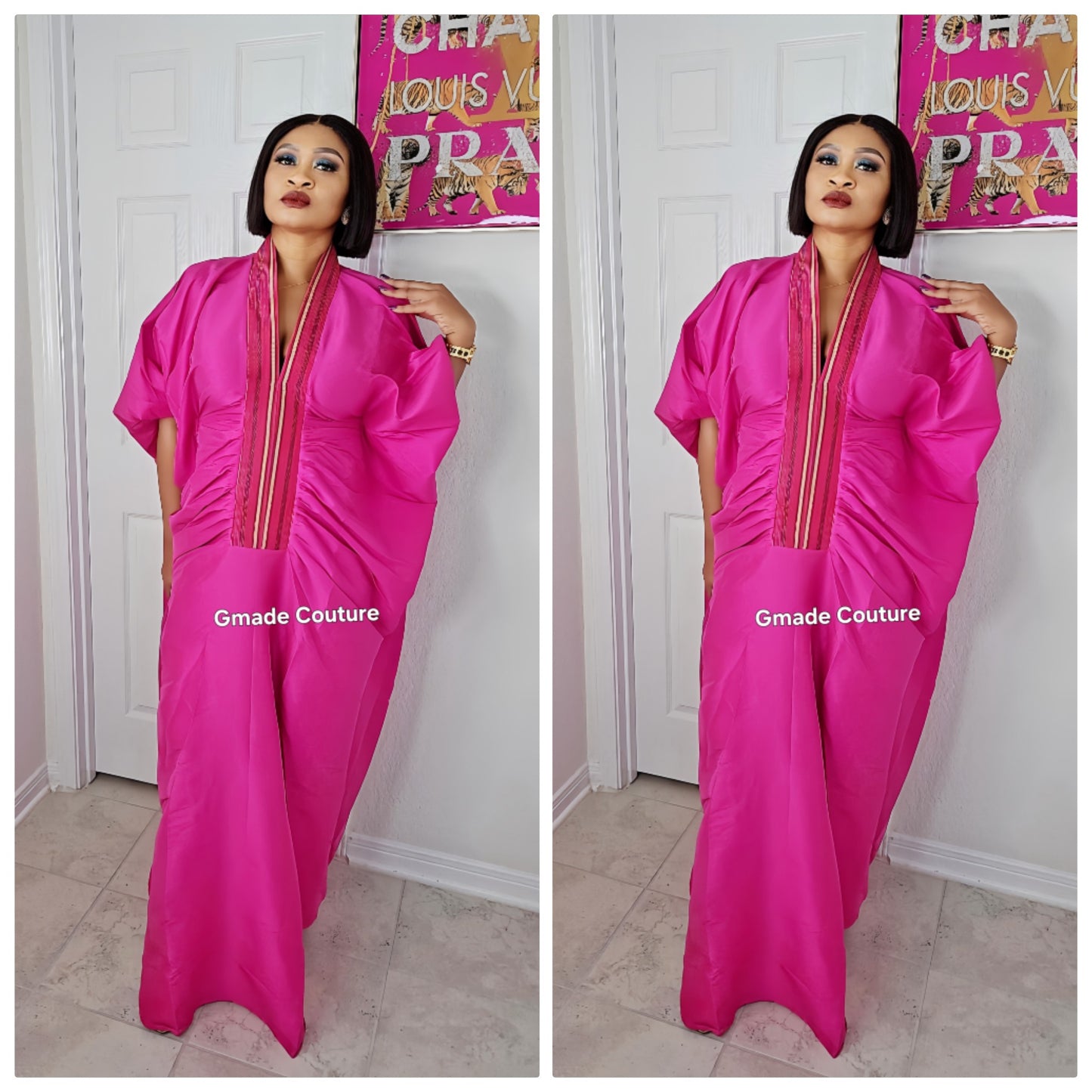 Zara Rich Aunty Bubu Dress With Aso-Oke Neckline