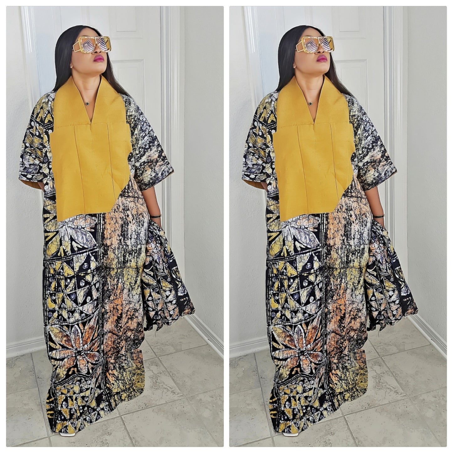 TARI BUBU – Aso-Oke Embroidered Bubu Boubou Kaftan Style with Matching Scarf