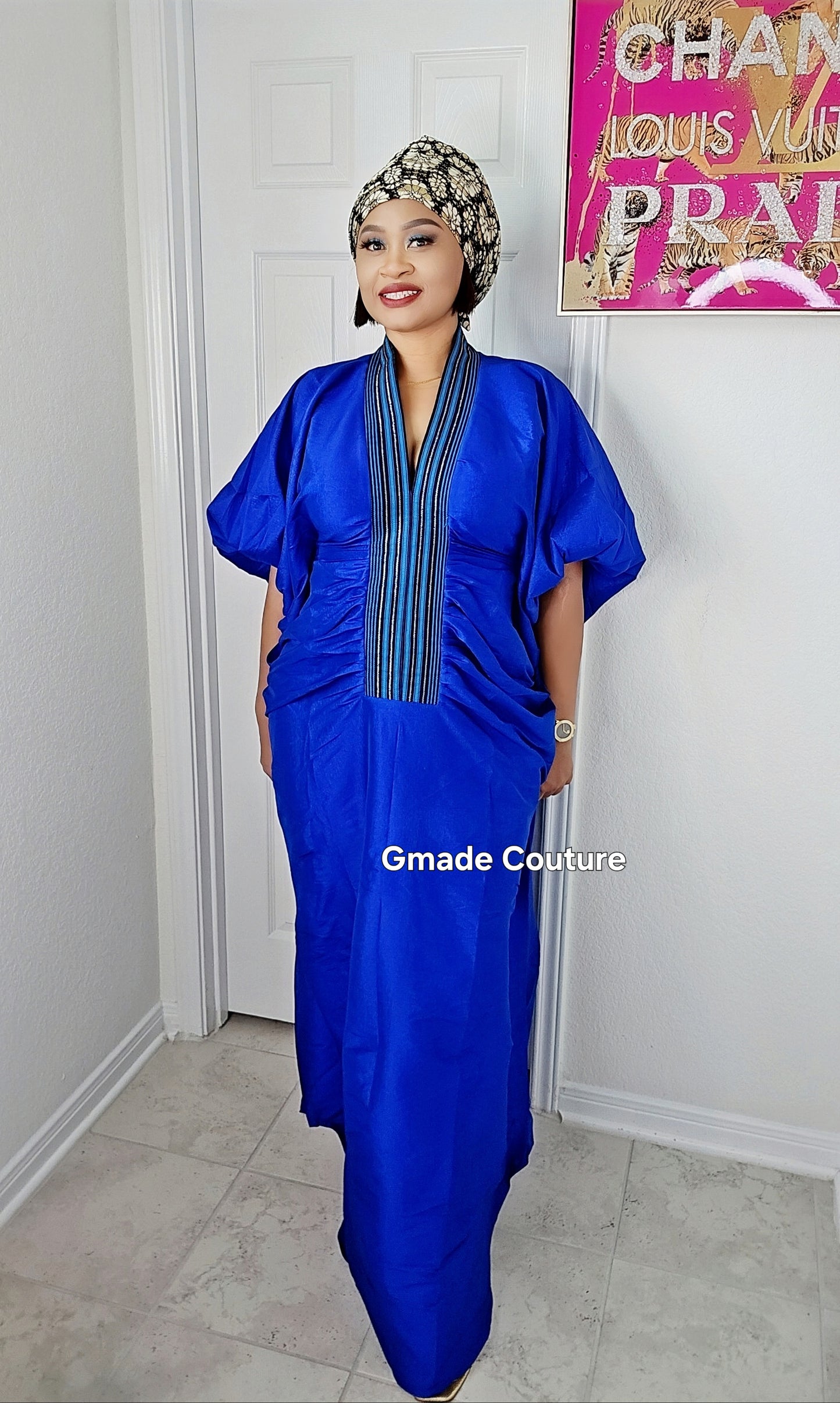 Zara Rich Aunty Bubu Dress With Aso-Oke Neckline