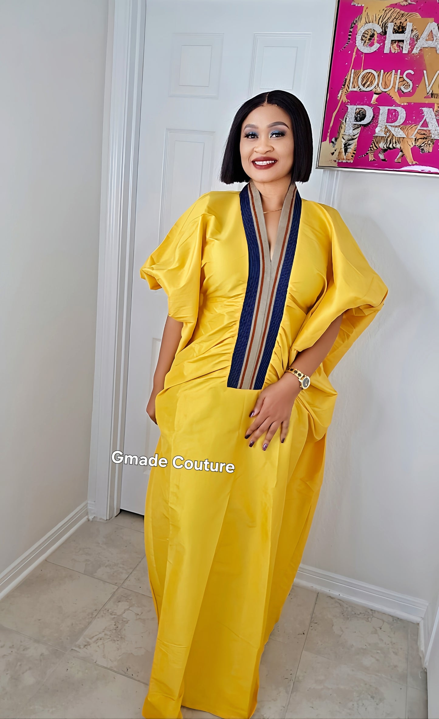 Zara Rich Aunty Bubu Dress With Aso-Oke Neckline