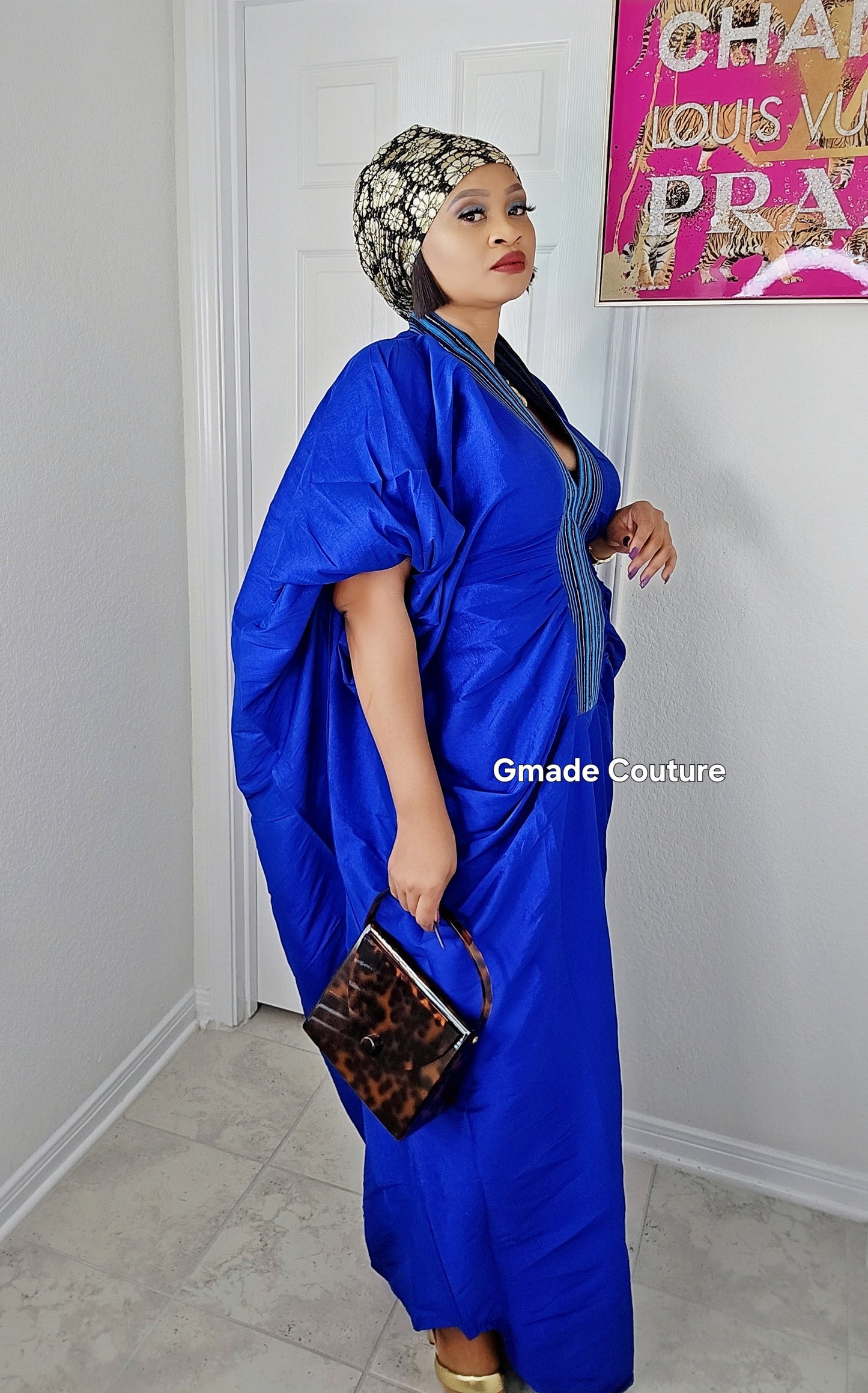 Zara Rich Aunty Bubu Dress With Aso-Oke Neckline