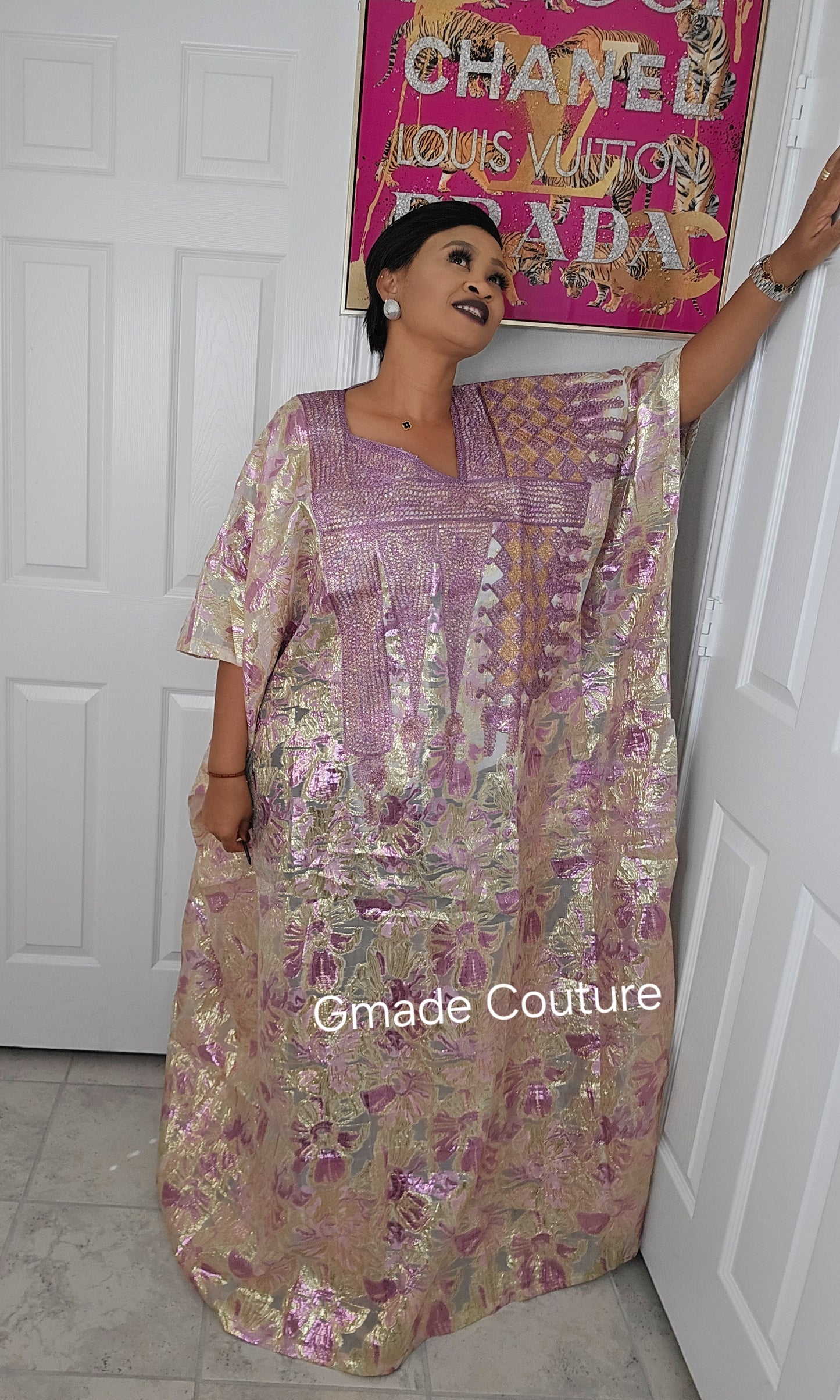 High Quality European Damask Brocade Cupion Agbada  Rich Aunty Luxurious  Agbada Bubu Maxi Dress Kaftan Dress fully embroidered with Matching Scarf