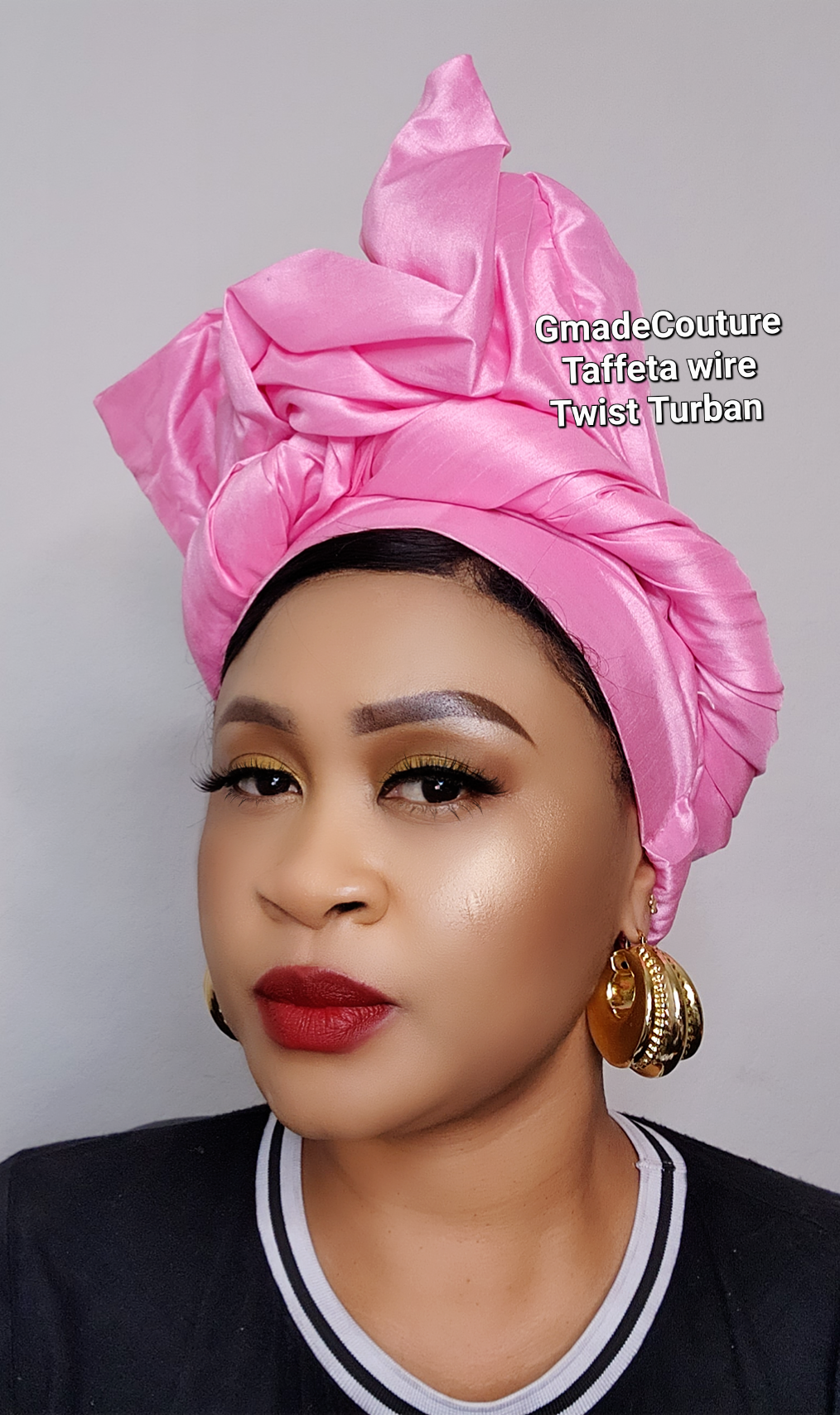 GMADE TWISTED WIRE READY TO WEAR  TURBAN CAP/ GELE WITH UP-DO D