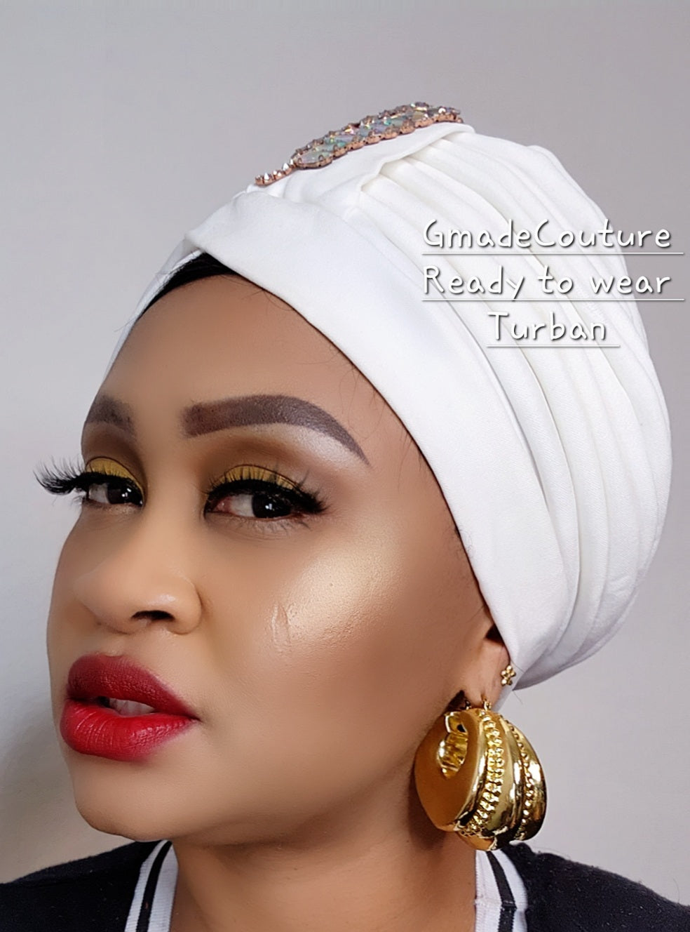 Tasha to wear Turban with up-do Rhinestones 18