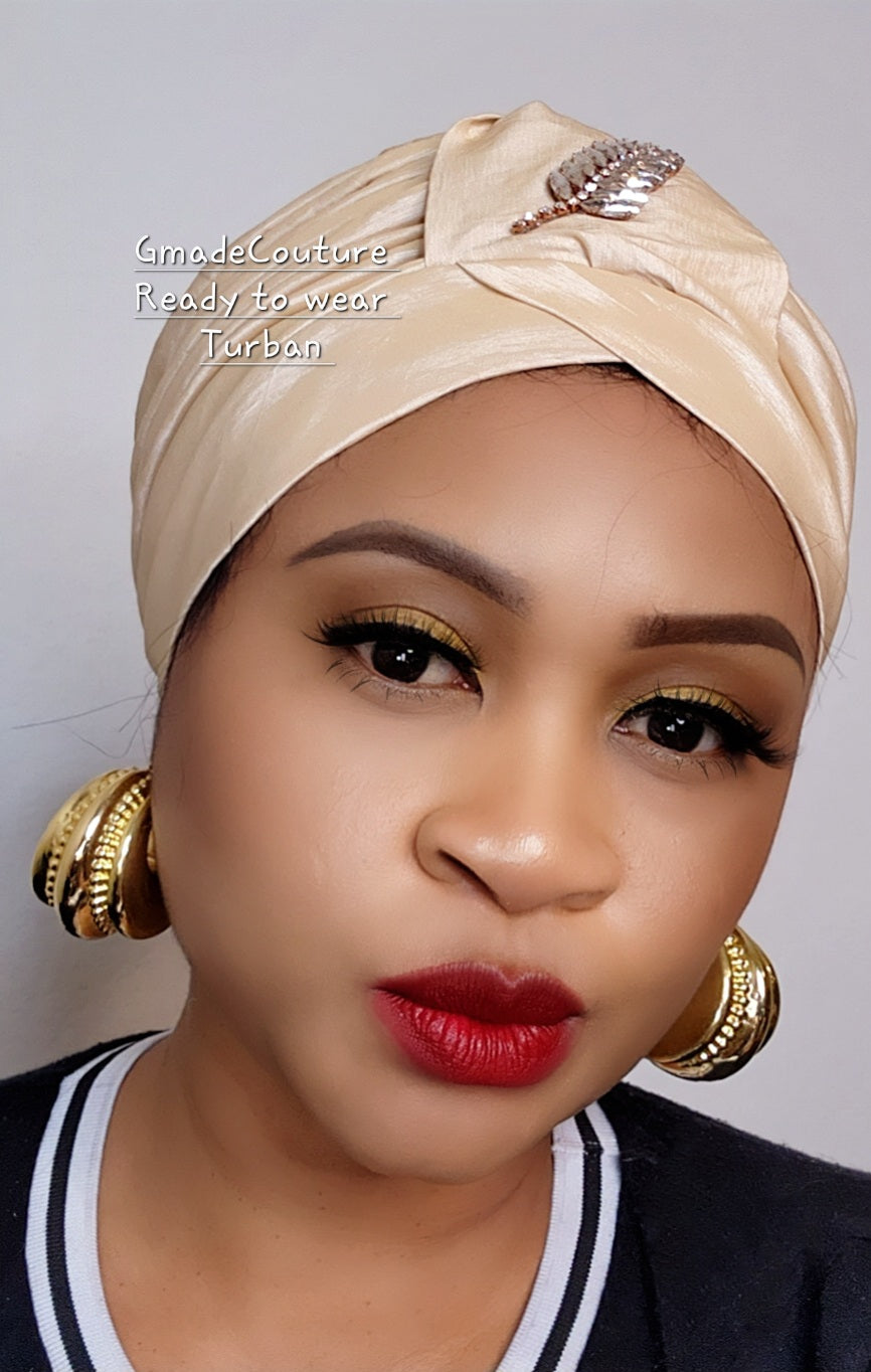 Tasha Ready to wear Turban with up-do Rhinestones 22