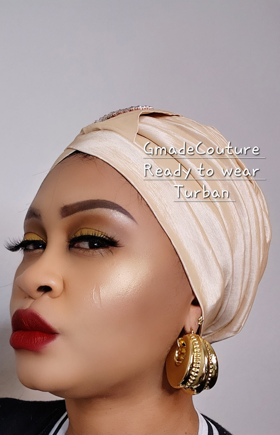 Tasha Ready to wear Turban with up-do Rhinestones 22