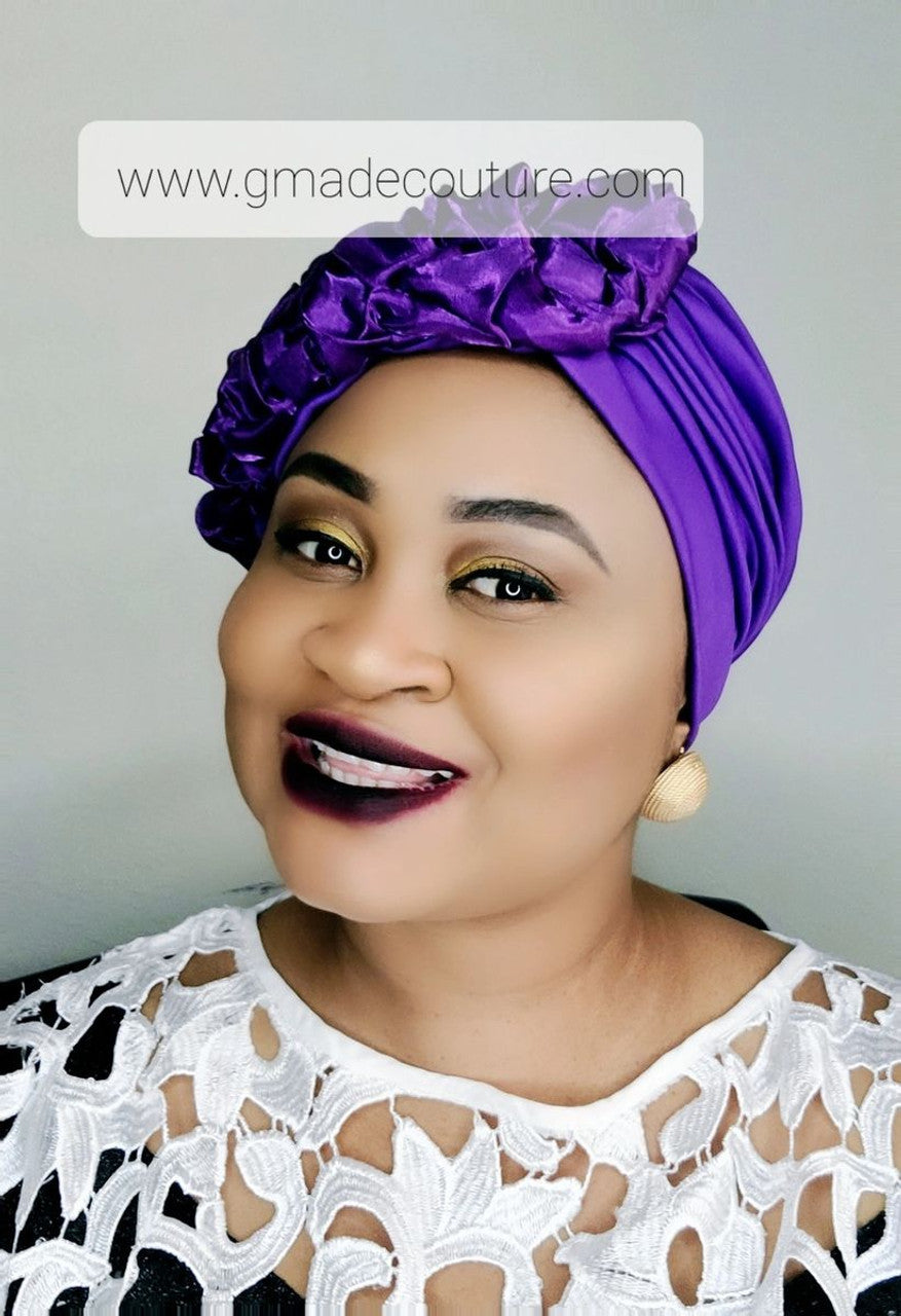 TURBAN CAP WITH CUPION SIDE UP-DO EMBELLISHMENTS- 1